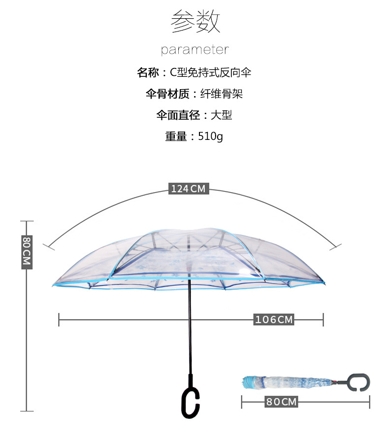 透明反向傘尺寸