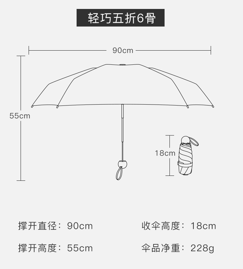 6骨雨傘