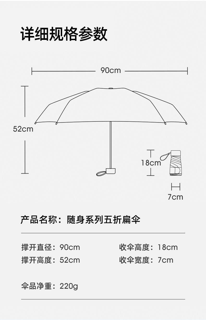 迷你傘尺寸